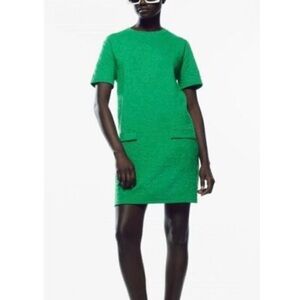 *NTW* Zara green t shirt dress with double front pocket
